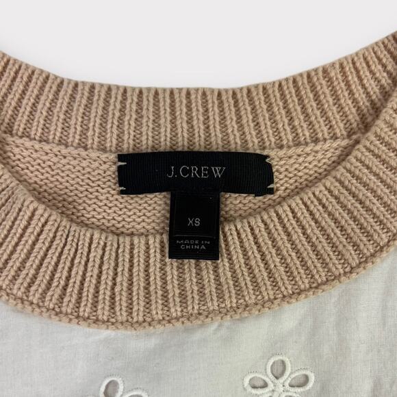 J.Crew Colorblock Peplum Eyelet Sweater Size XS - Picture 4 of 7